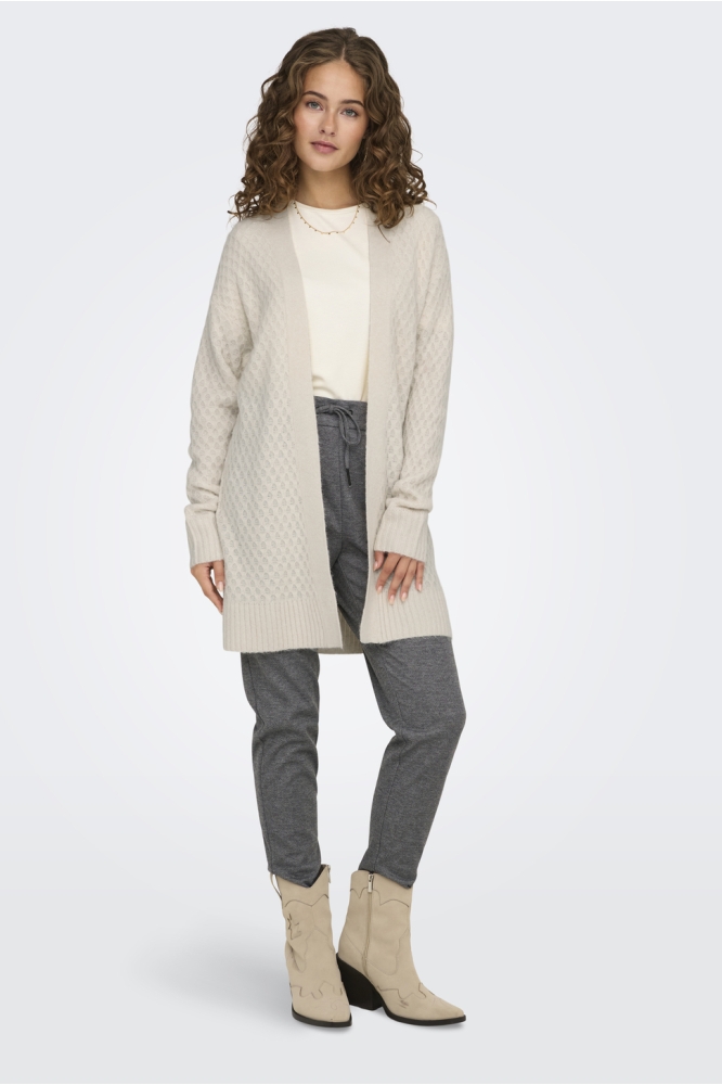 JDYBIGUM L/S LONG OPEN CARDIGAN KNT 15328358 WHITECAP GRAY