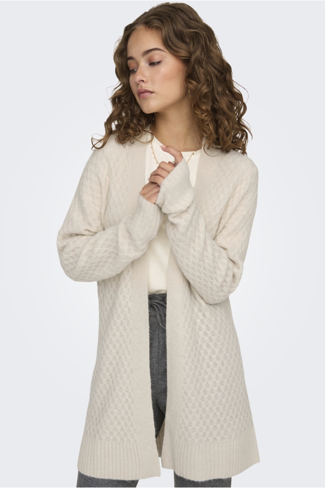 JDYBIGUM L/S LONG OPEN CARDIGAN KNT 15328358 WHITECAP GRAY