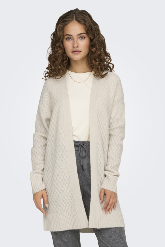 JDYBIGUM L/S LONG OPEN CARDIGAN KNT 15328358 WHITECAP GRAY