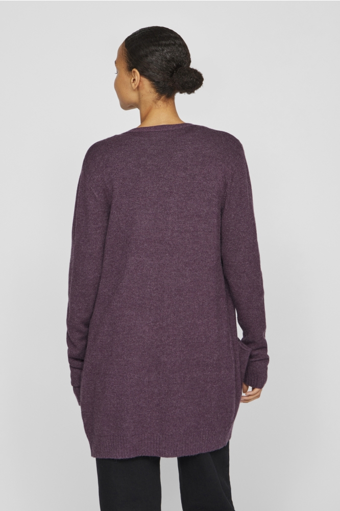 VIRIL OPEN L/S KNIT CARDIGAN - NOOS 14044041 Plum Perfect/DARK MELAN