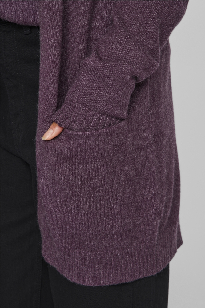 VIRIL OPEN L/S KNIT CARDIGAN - NOOS 14044041 Plum Perfect/DARK MELAN