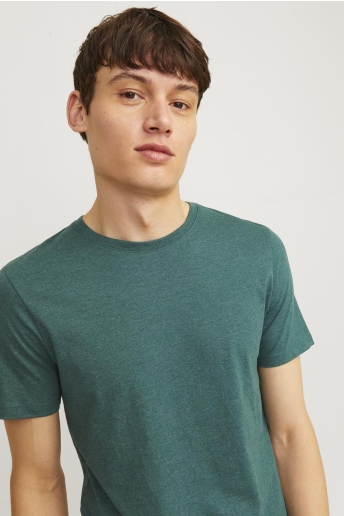 Jack & Jones T-shirt JJEORGANIC MELANGE TEE SS O-NECK NO 12222887 Storm/Melange