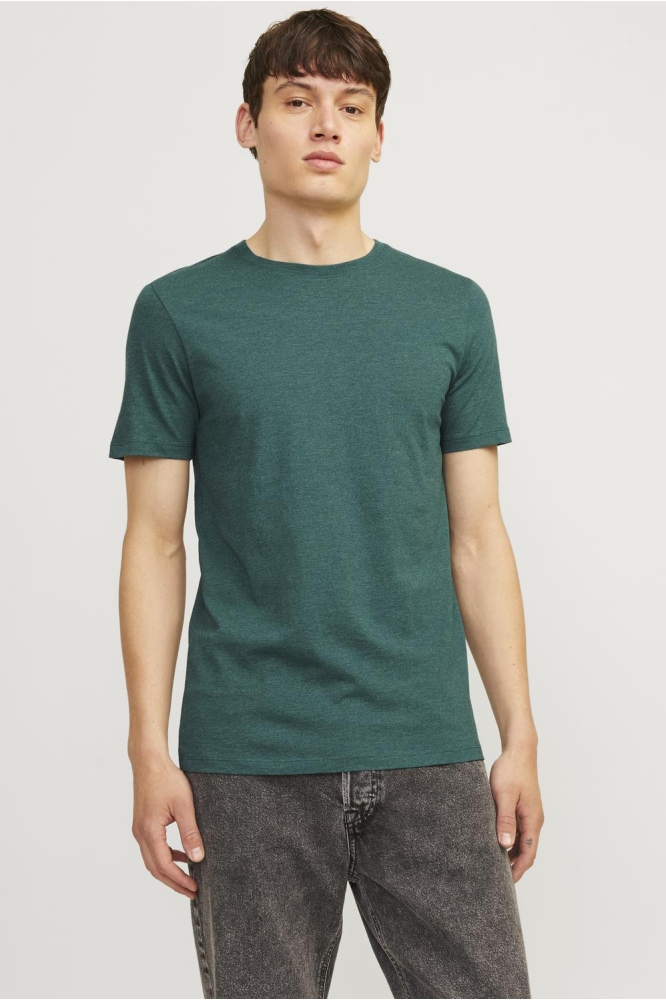 JJEORGANIC MELANGE TEE SS O-NECK NO 12222887 Storm/Melange