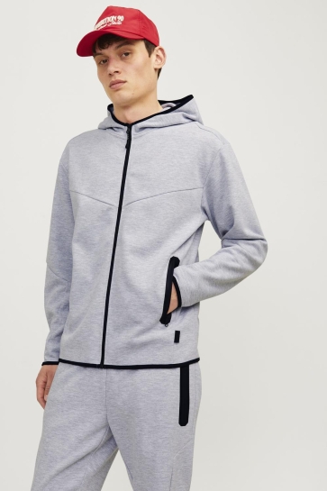 Jack & Jones Vest JCOFUSION SWEAT ZIP HOOD NOOS 12260150 LIGHT GREY MELANGE