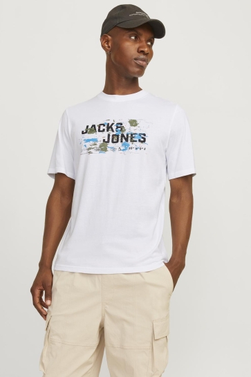 Jack & Jones T-shirt JCOOUTDOOR LOGO TEE SS CREW NECK SN 12262560 White