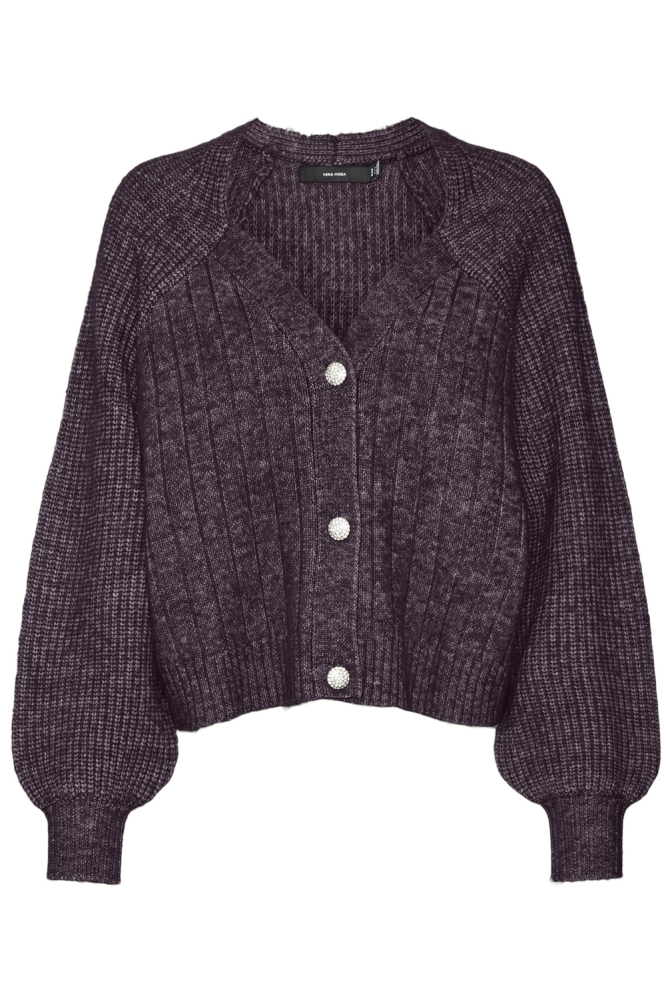 VMMEILANI LS V-NECK CARDIGAN GA 10314135 Plum Perfect/W. MELANGE