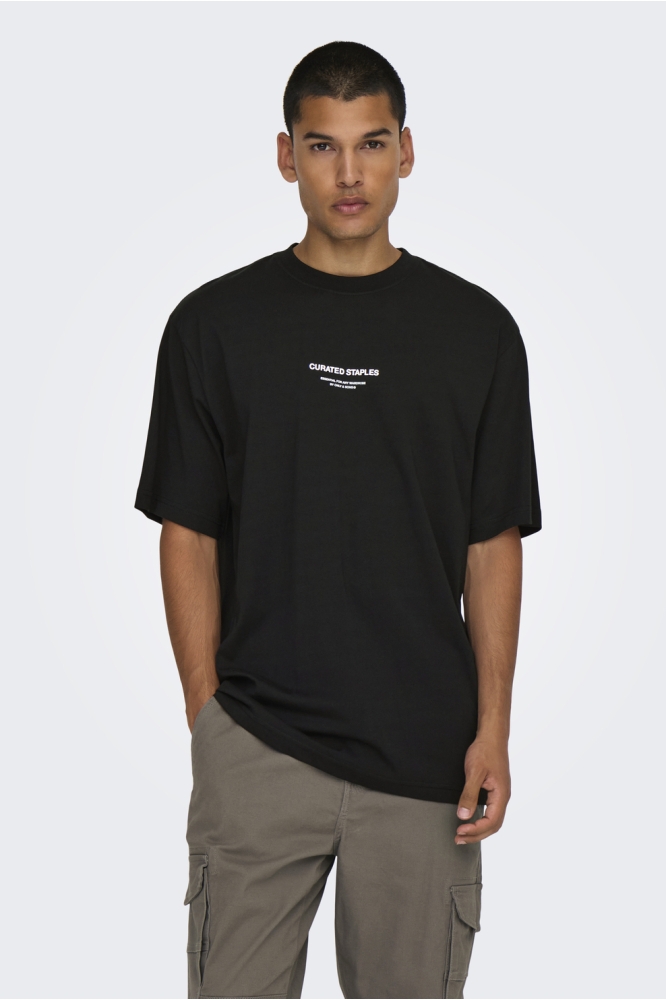 ONSCURATED RLX PRINT SS TEE 22030925 BLACK