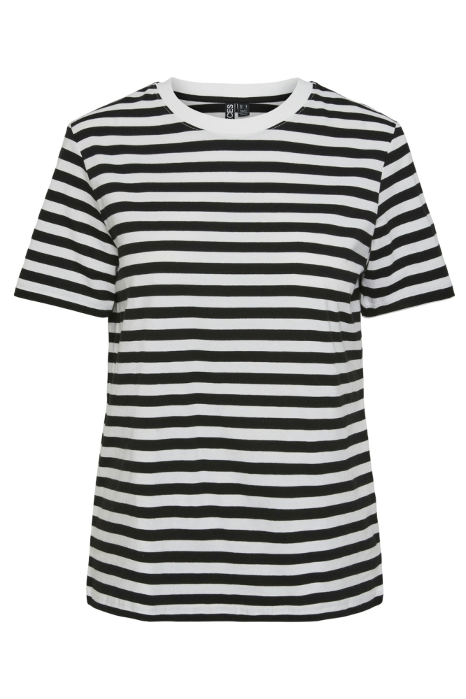 PCRIA SS TEE STRIPES NOOS BC 17146339 BLACK/BRIGHT WHITE