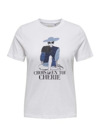 Only T-shirt ONLEMMA LIFE REG S/S LADY TOP BOX J 15329752 Bright White/Cherie