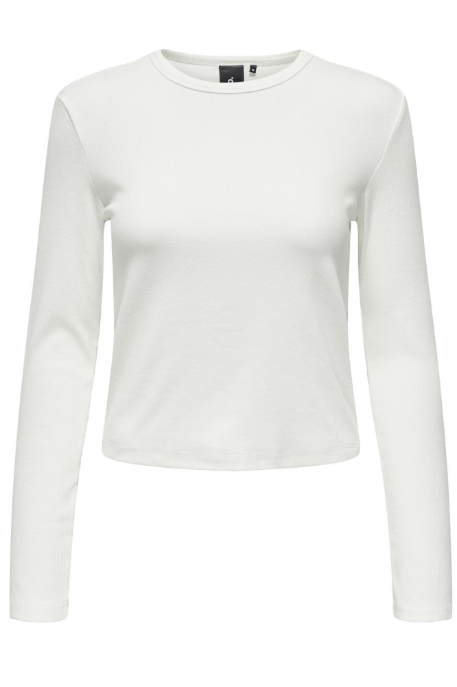 ONLVIOL LIFE LS RIB T-SHIRT XT WVN 15330747 WHITE