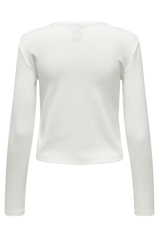 ONLVIOL LIFE LS RIB T-SHIRT XT WVN 15330747 WHITE