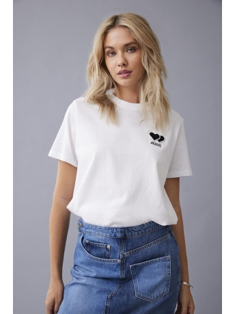 Only T-shirt ONLHANNAH S/S PATCH TOP BOX JRS 15329645 BRIGHT WHITE/LEISURE