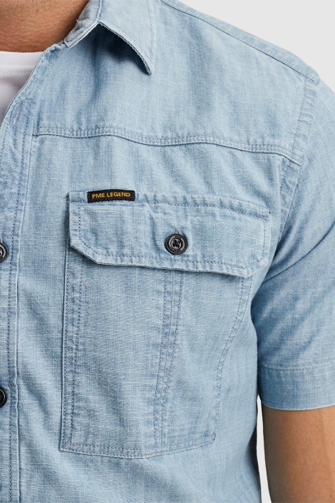 PME legend short sleeve shirt indigo chambray