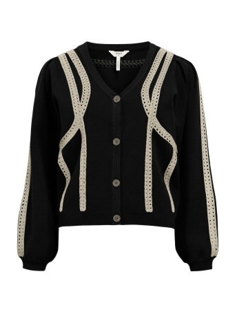 Object Vest OBJULLA KNIT L/S RE CARDIGAN 134 23044980 BLACK/SANDSHELL