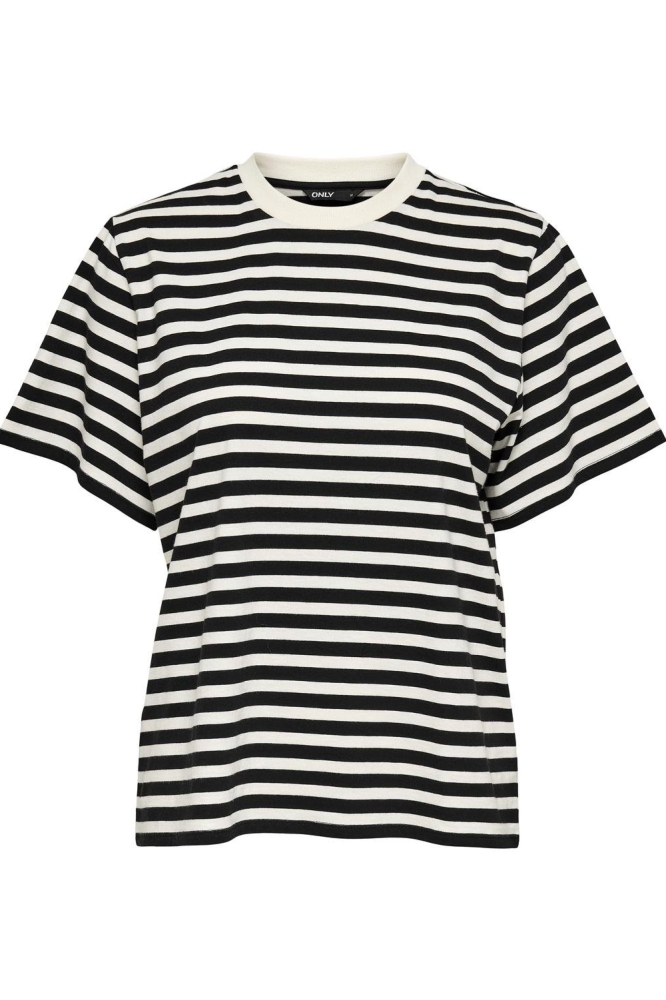 ONLLIVINA S/S STRIPE TEE JRS NOOS 15272227 Cloud Dancer/BLACK STRIPES