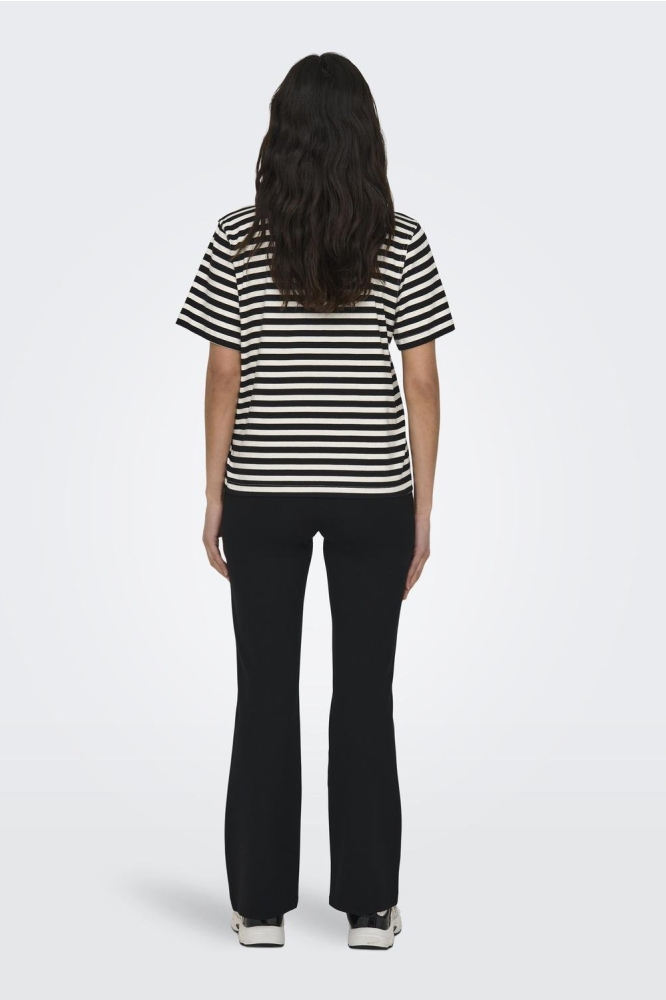 ONLLIVINA S/S STRIPE TEE JRS NOOS 15272227 Cloud Dancer/BLACK STRIPES