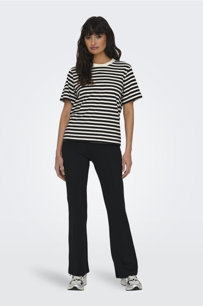 ONLLIVINA S/S STRIPE TEE JRS NOOS 15272227 Cloud Dancer/BLACK STRIPES