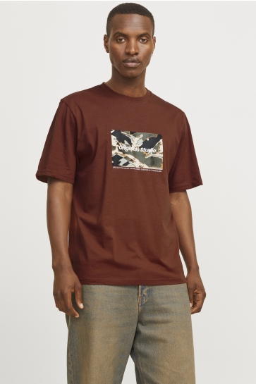 Jack & Jones T-shirt JORVESTERBRO NEWTON BOXFRONT TEE SS 12265742 Brandy Brown