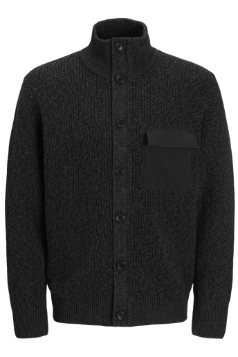 Jack & Jones Vest JCOMACE KNIT CARDIGAN SMU 12270984 Black/W. Asphalt