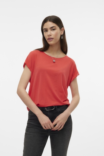 Vero Moda T-shirt VMAVA PLAIN SS TOP GA JRS NOOS 10284468 Cayenne