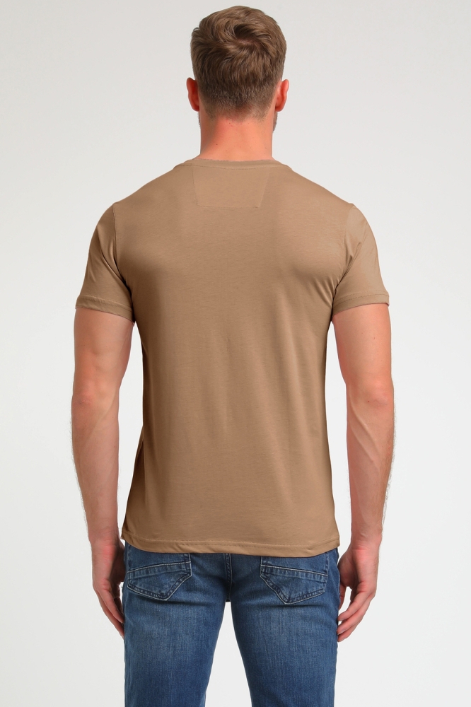 PREMIUM T SHIRT MET STRETCH 152713 4412 Khaki Brown