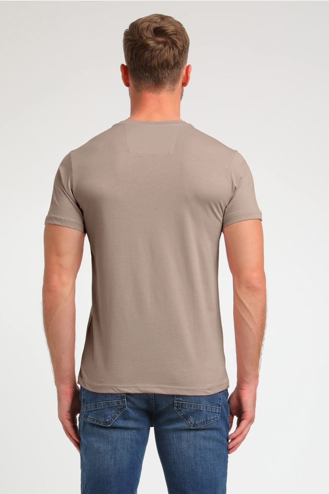 PREMIUM T SHIRT MET STRETCH 152713 4445 taupe