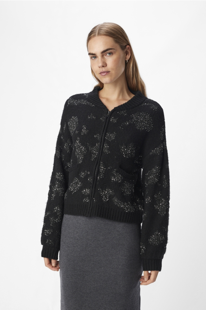 OBJALORA KNIT RE L/S CARDIGAN 135 23045613 BLACK