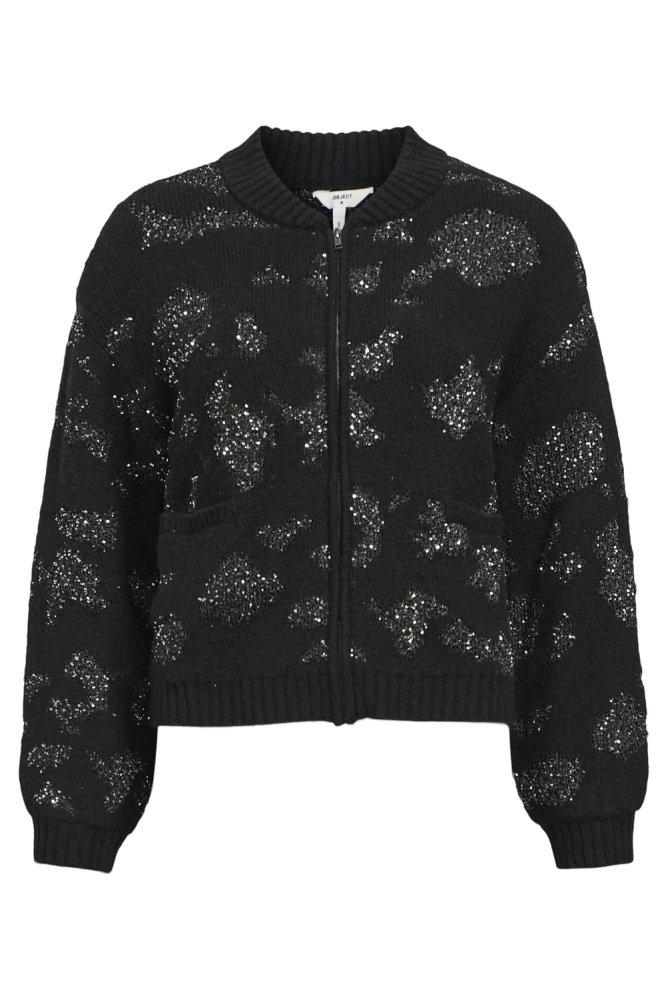 OBJALORA KNIT RE L/S CARDIGAN 135 23045613 BLACK