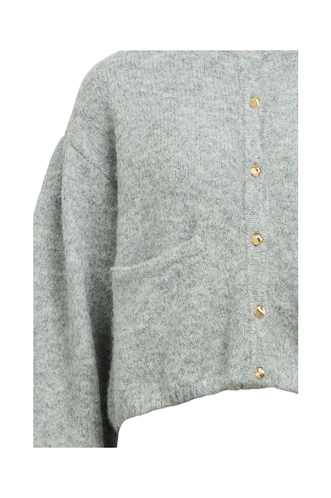 OBJSAGGIA LO L/S KNIT CARDIGAN 135 23045224 MEDIUM GREY MELANGE