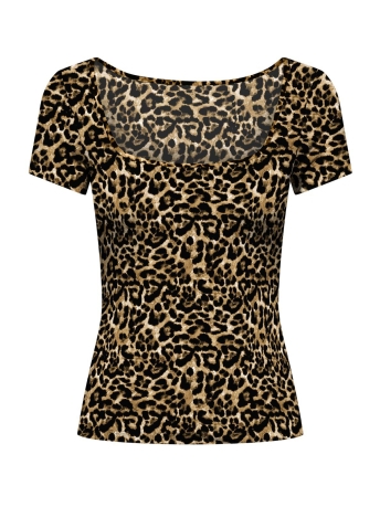 Jacqueline de Yong T-shirt JDYMATHILDA S/S TOP LEO JRS EXP 15345822 Black./LEO