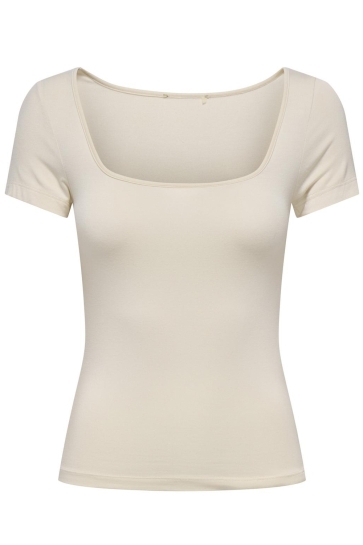 Jacqueline de Yong T-shirt JDYMATHILDA S/S TOP LEO JRS EXP 15345822 Cloud Dancer