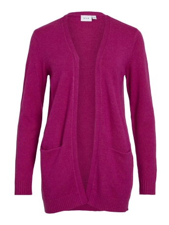 Vila Vest VIRIL OPEN L/S KNIT CARDIGAN - NOOS 14044041 FESTIVAL FUCHSIA/DARK MELANGE