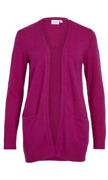 VIRIL OPEN L/S KNIT CARDIGAN - NOOS 14044041 FESTIVAL FUCHSIA/DARK MELANGE