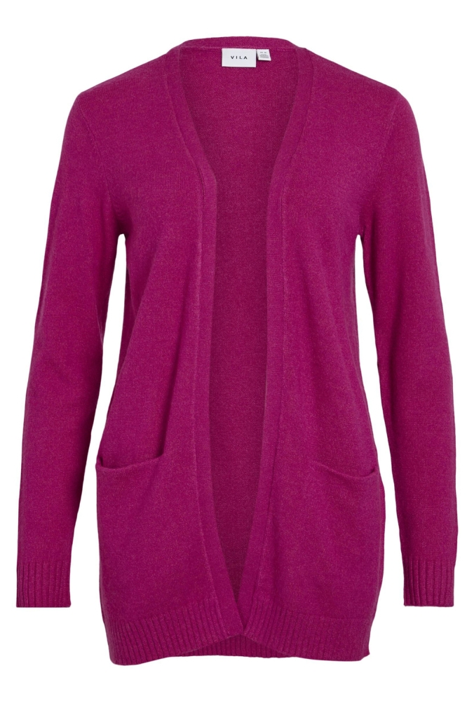 VIRIL OPEN L/S KNIT CARDIGAN - NOOS 14044041 FESTIVAL FUCHSIA/DARK MELANGE