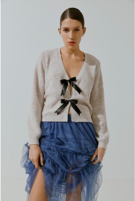 Vila vinelly l/s knit bow cardigan