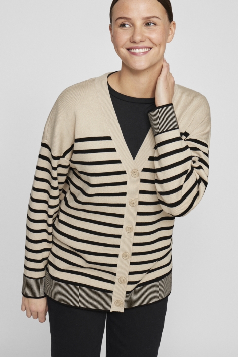 Vila viostria l/s v-neck knit cardigan/l