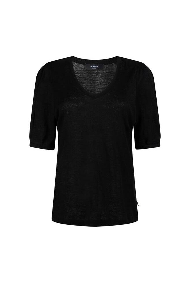 FOEKJE HS24 ICJ179 LINEN JERSEY SHIRT 000999 BLACK