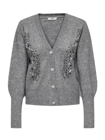 Jacqueline de Yong Vest JDYBRIDGET L/S V-NECK BLING CARDIGA 15337384 MEDIUM GREY MEL/EMBELLISHM