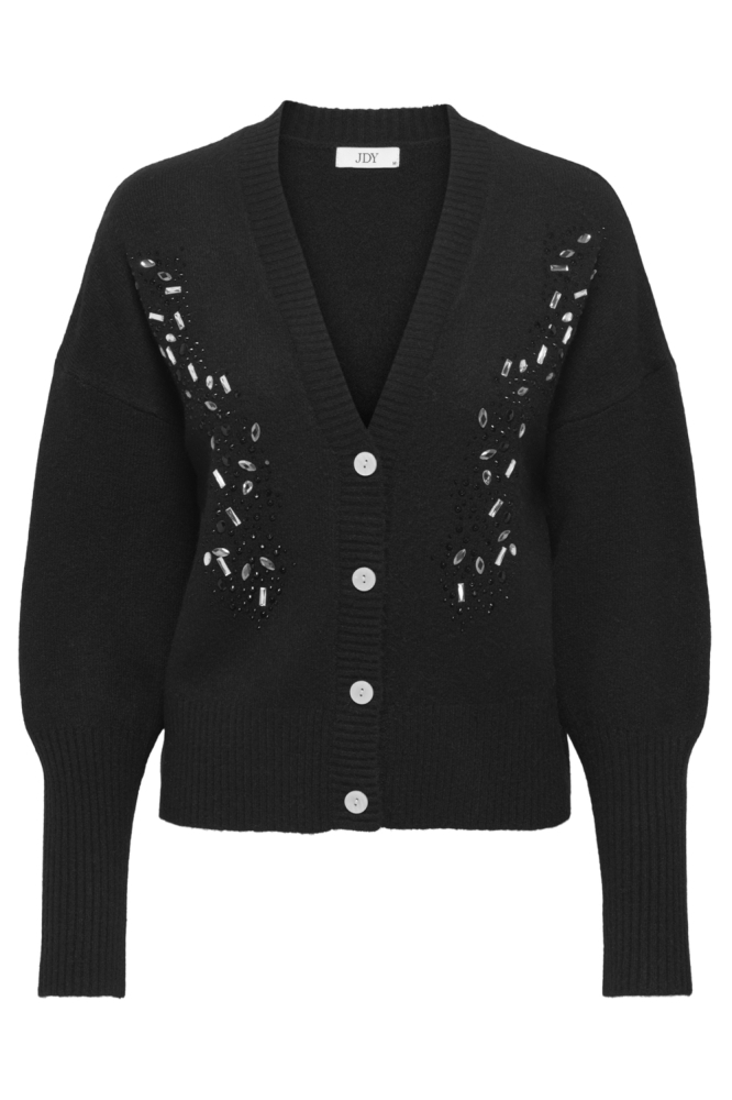 JDYBRIDGET L/S V-NECK BLING CARDIGA 15337384 BLACK/EMBELLISHM