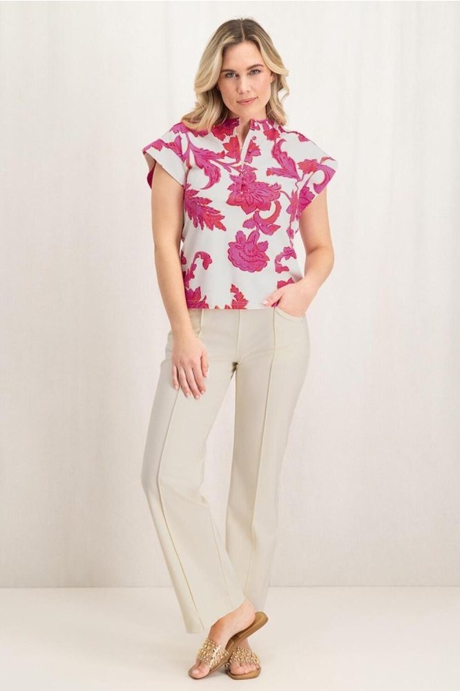 CARLY TOP AT05 07351 342 922 FLOWER GARDEN PRINT