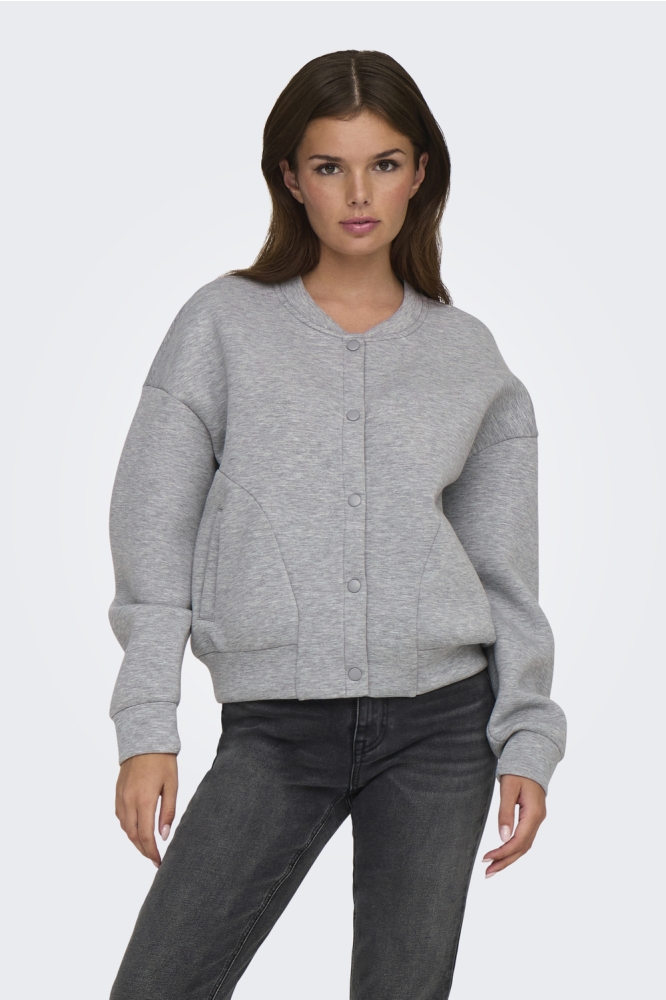 ONLNAOMI L/S BOMBER BOX SWT 15336901 LIGHT GREY MELANGE