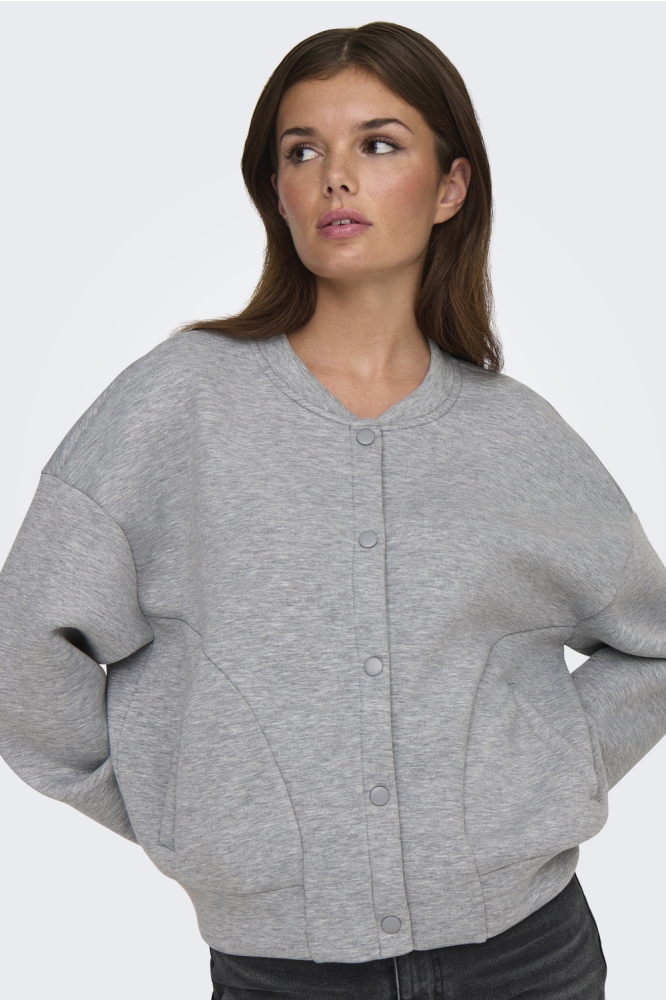 ONLNAOMI L/S BOMBER BOX SWT 15336901 LIGHT GREY MELANGE