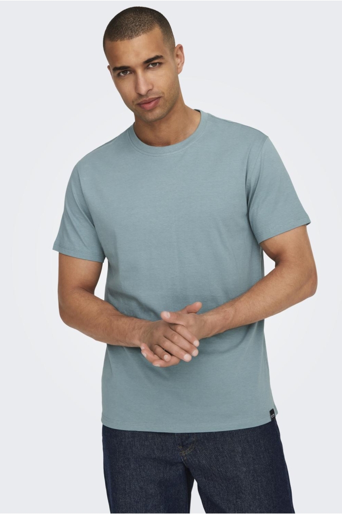 ONSMAX LIFE SS STITCH TEE NOOS 22025208 SMOKE BLUE