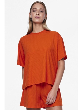 Pieces T-shirt PCKYLIE SS OVERSIZED TEE NOOS BC 17132567 Tangerine Tango
