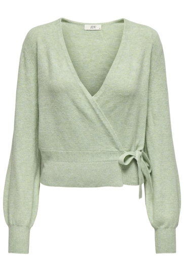 Jacqueline de Yong Vest JDYLUMI LIFE L/S WRAP CARDIGAN KNT 15339001 Sea Foam/MELANGE