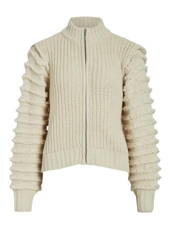 Vila Vest VIELADA HIGH-NECK L/S ZIP KNIT CARD 14099046 BIRCH