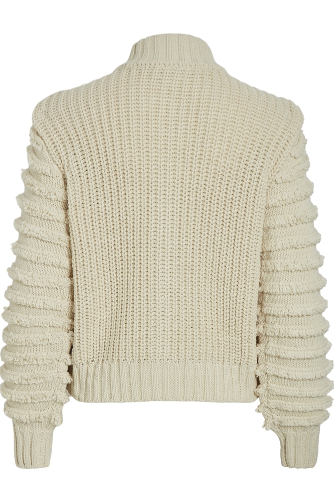 VIELADA HIGH-NECK L/S ZIP KNIT CARD 14099046 BIRCH