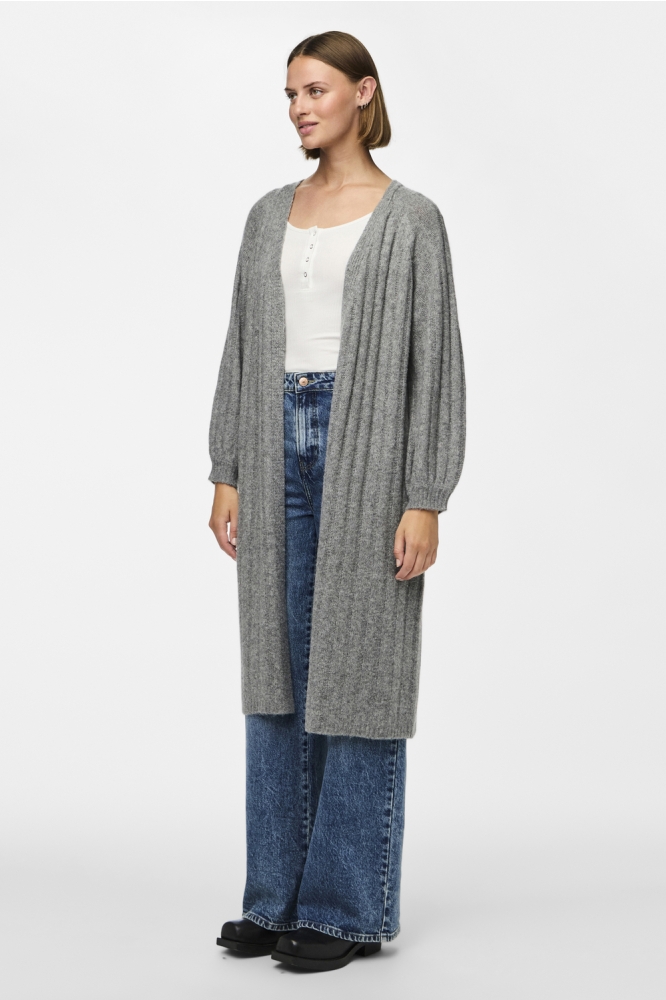 PCMAGGY LS LONG KNIT CARDIGAN NOOS 17150959 MEDIUM GREY MELANGE