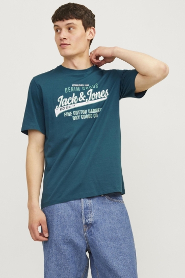 Jack & Jones T-shirt JJELOGO TEE SS O-NECK 2 COL AW24 SN 12254862 DEEP TEAL