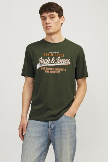 Jack & Jones T-shirt JJELOGO TEE SS O-NECK 2 COL AW24 SN 12254862 KOMBU GREEN